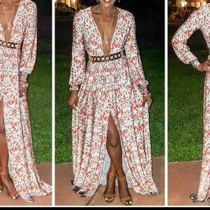 Deep V Cut Maxi Dress